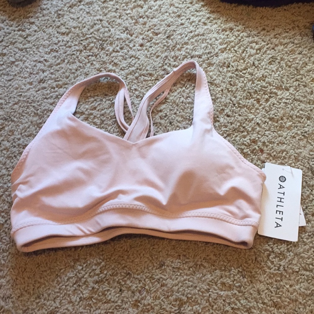 Athleta pink cross-back sports bra